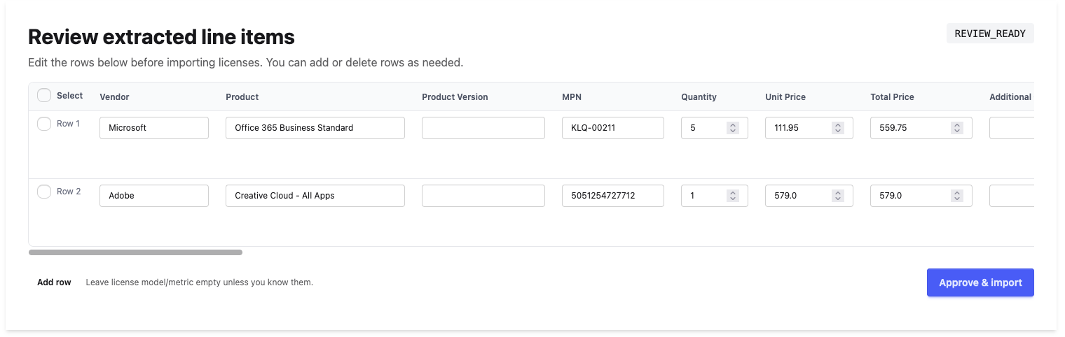 License import preview